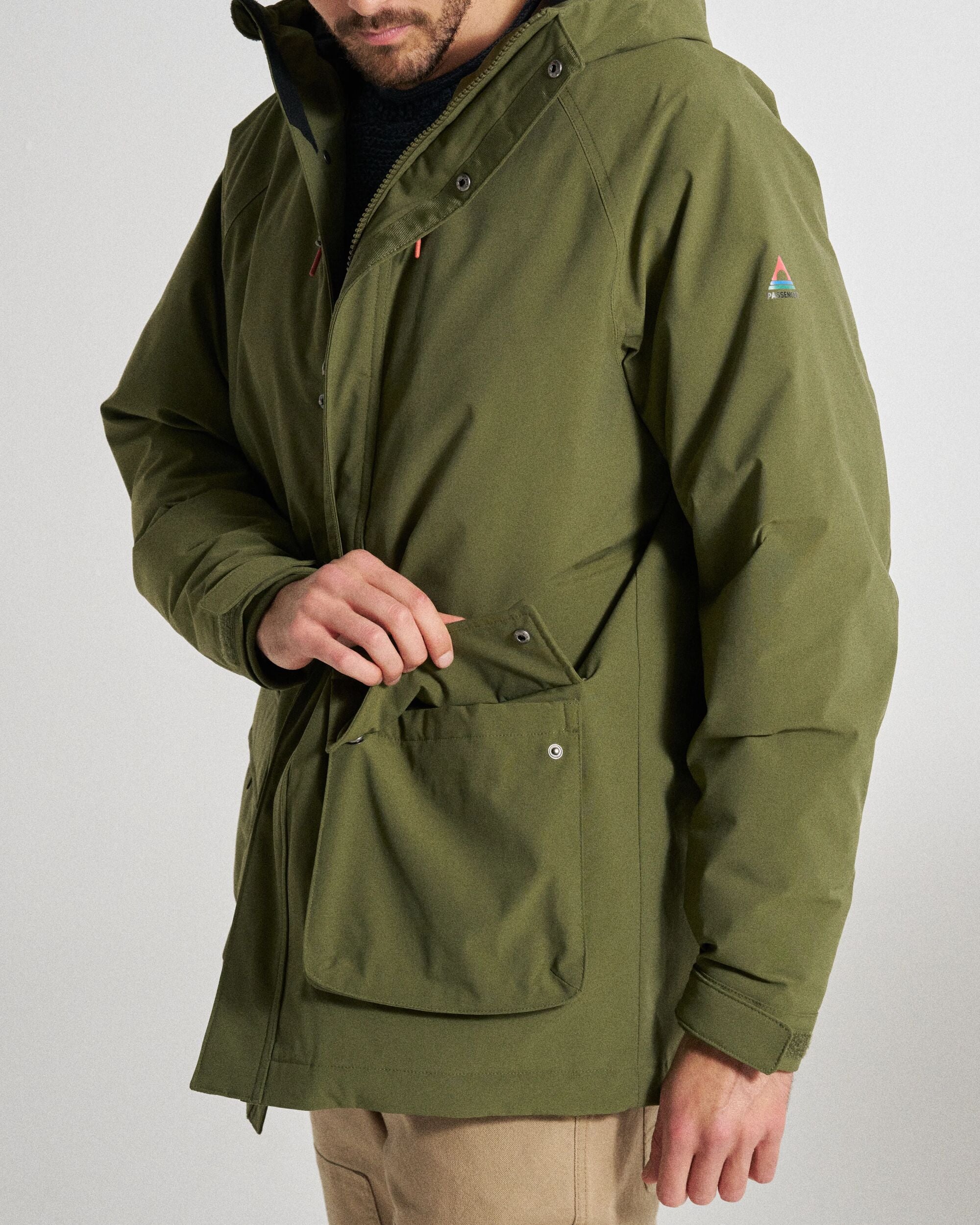 Baltic Recycled Insulated Parka - Khaki - Studio Model