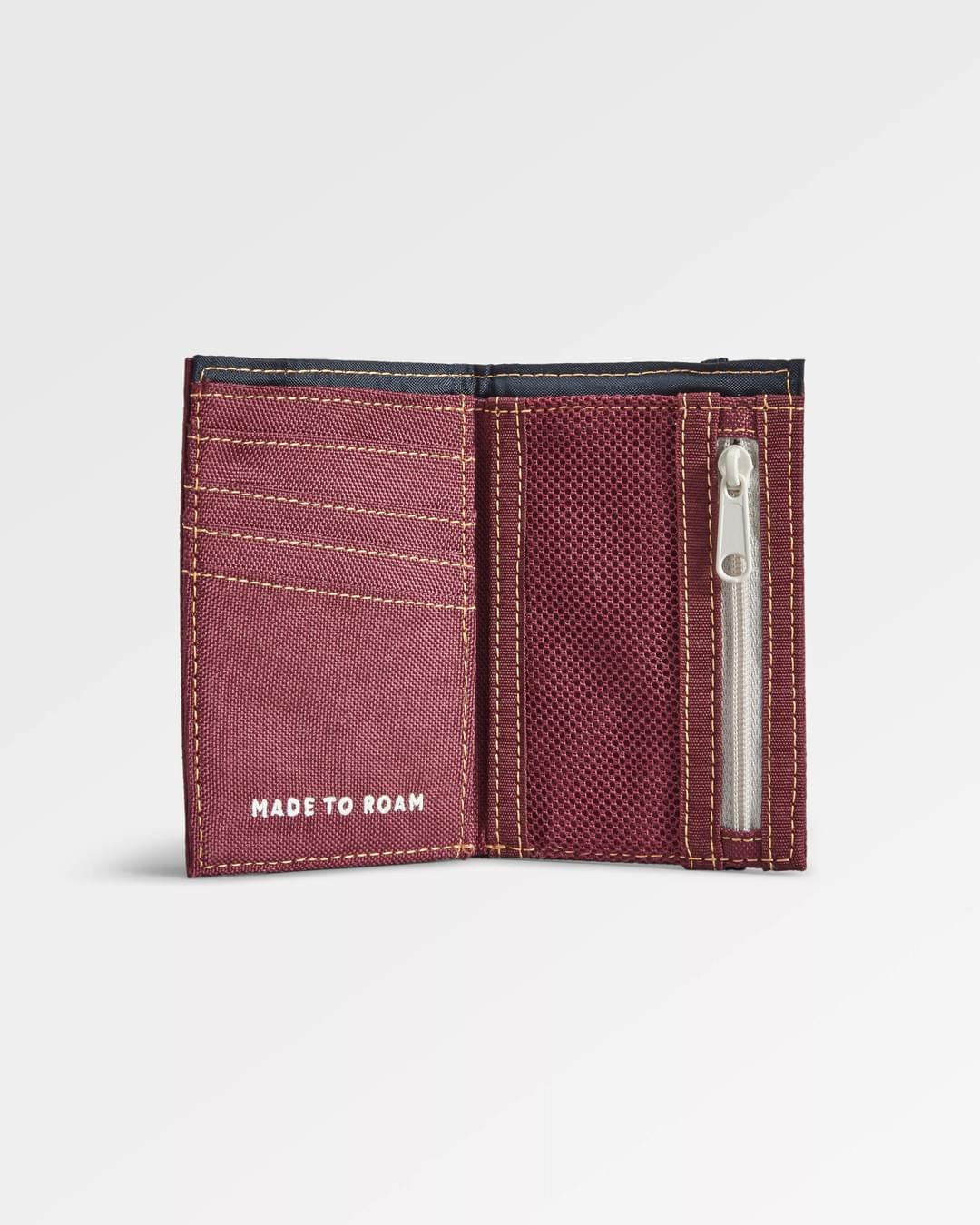 Essentials 2.0 Recycled Wallet - Burgundy - Flatlay
