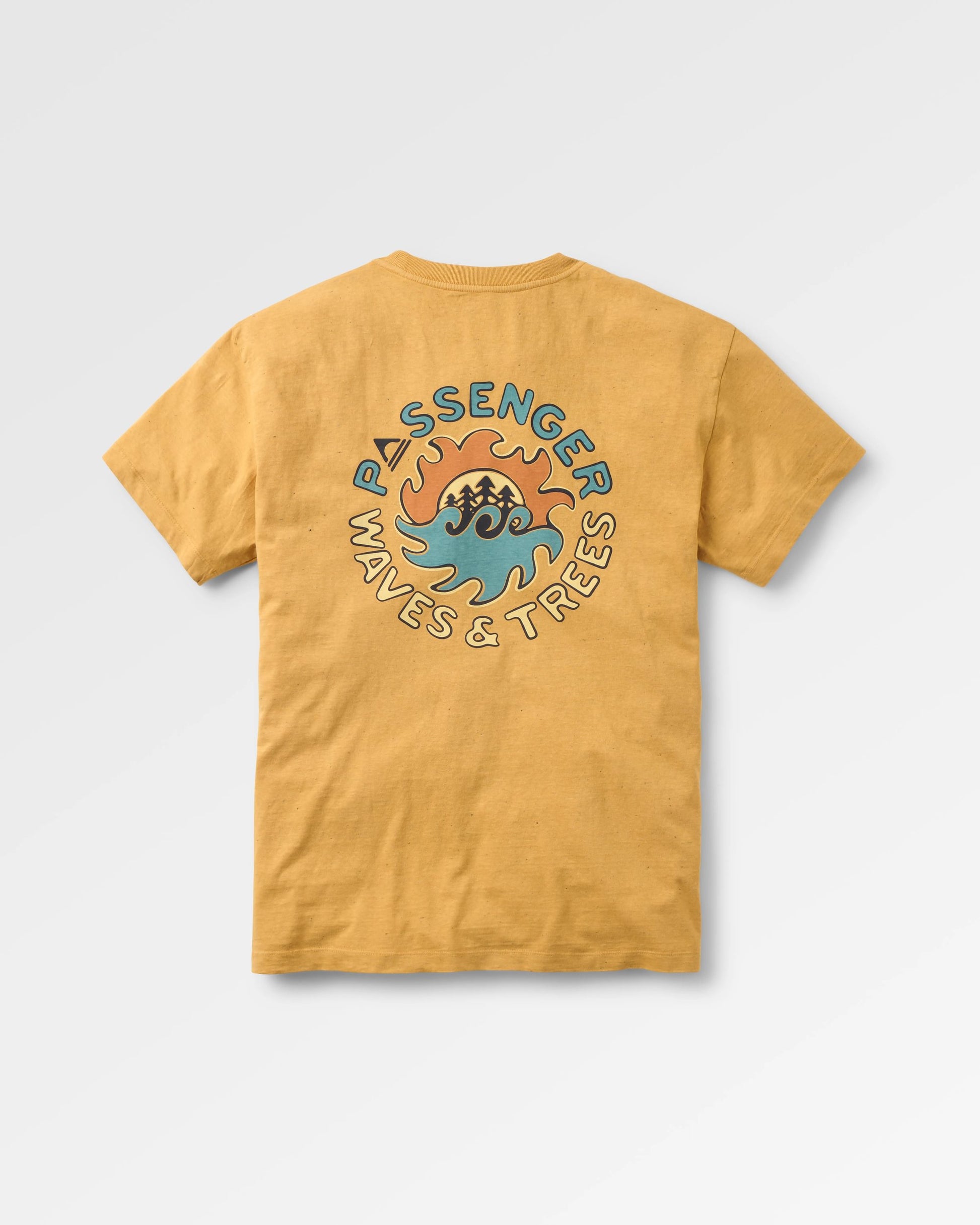 Dune Recycled Cotton Relaxed Fit T-Shirt - Spruce Yellow Marl - Flatlay