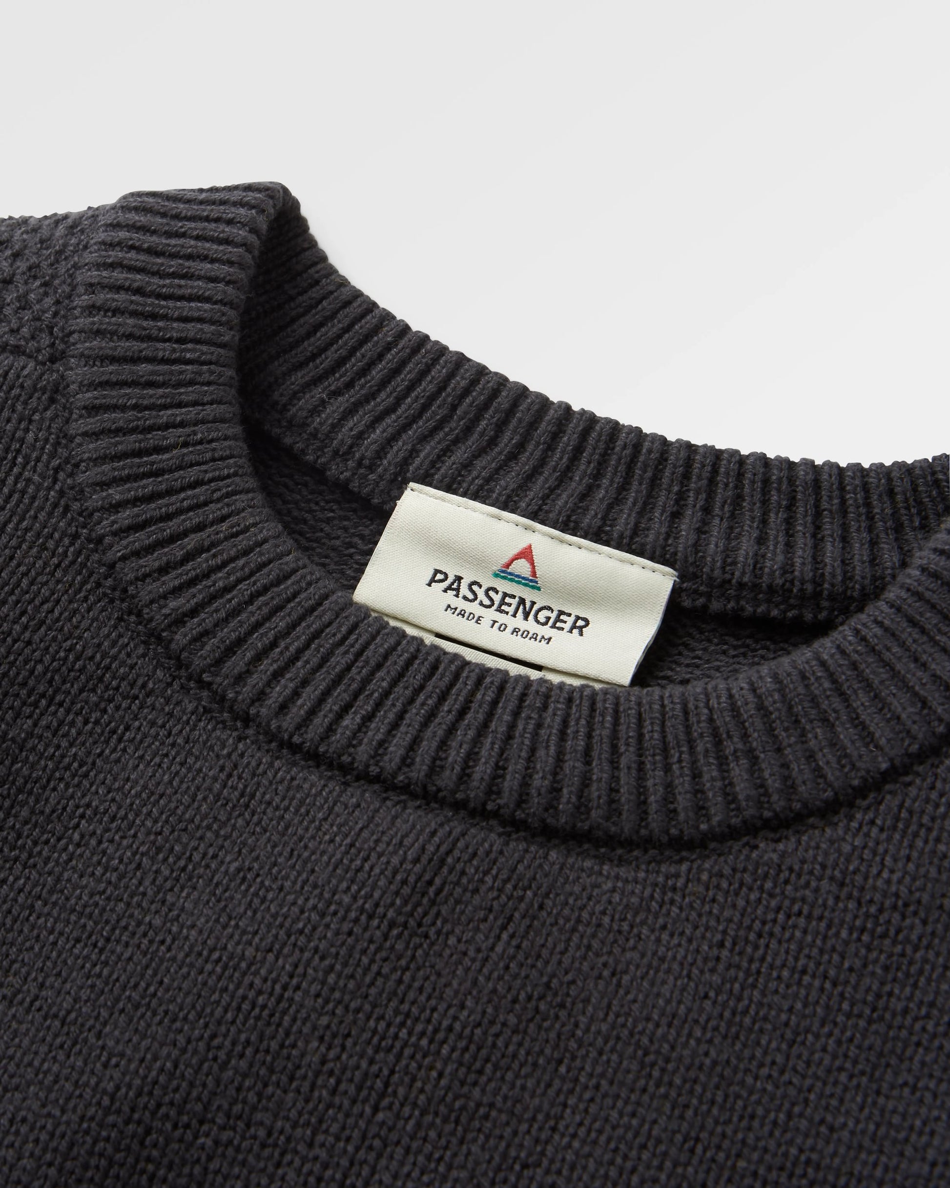 Cove Organic Cotton Knitted Jumper - Black - Flatlay