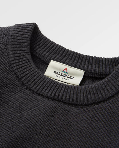 Cove Organic Cotton Knitted Jumper - Black - Flatlay