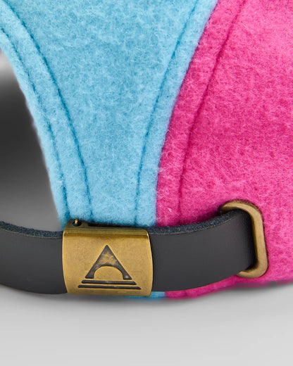 Pine Recycled Polar Fleece 5 Panel Cap - Maroon - Flatlay