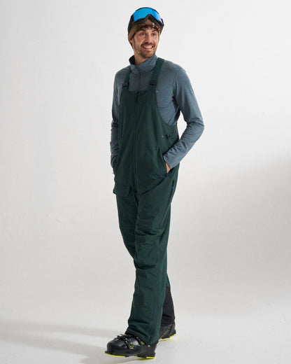Snowscape Men's Recycled Bibpant - Dark Fern  - Studio Model