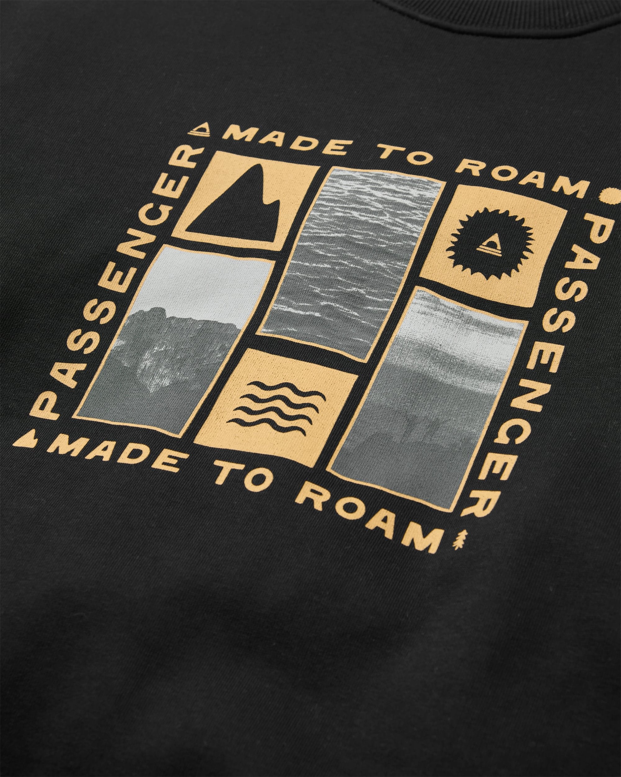 Snapshot Organic Cotton Relaxed Fit Sweatshirt - Black - Flatlay