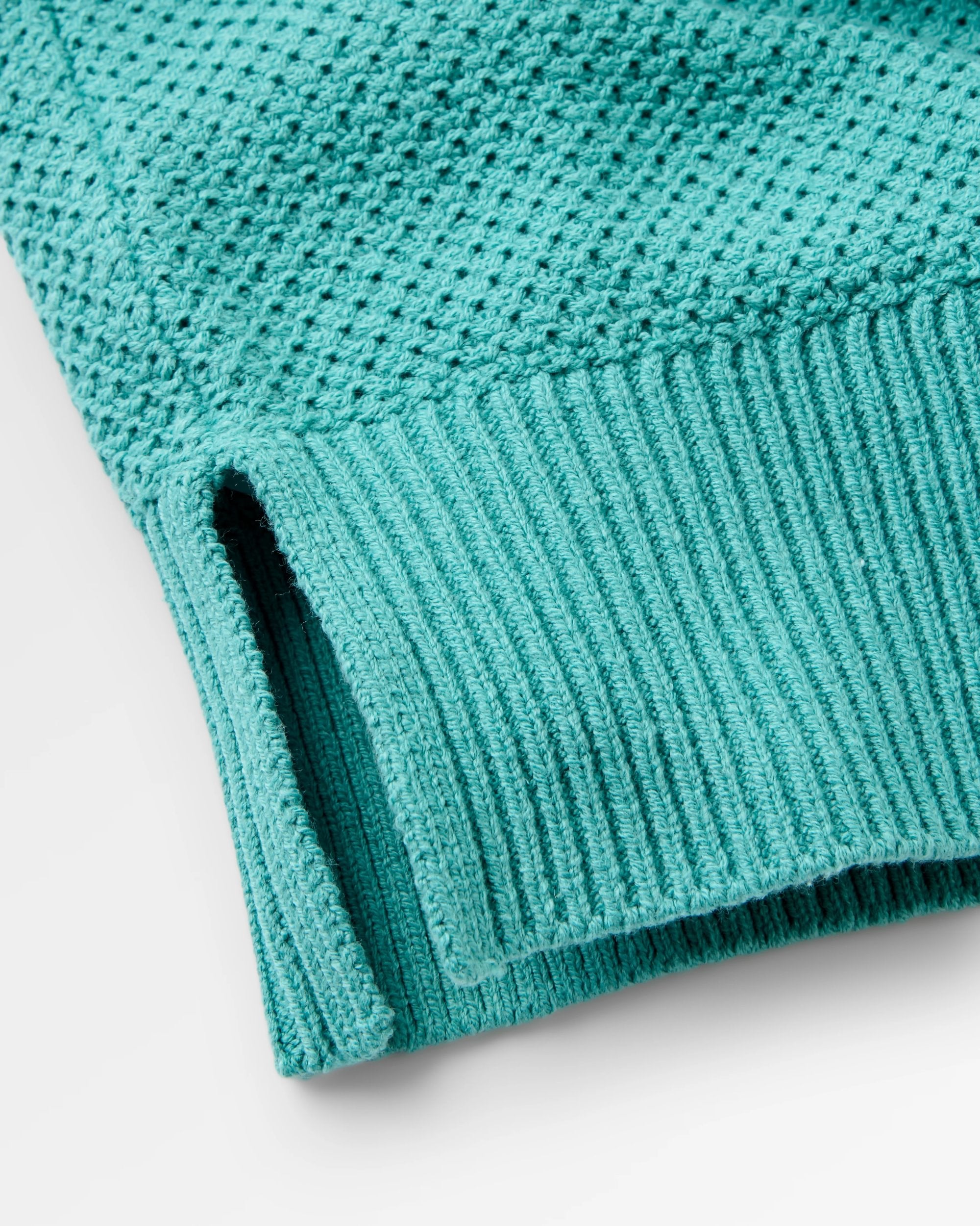 Cove Knitted Jumper - Pacific Green - Flatlay