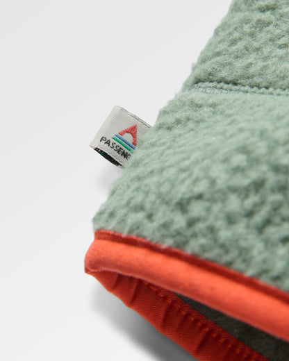 North Coast Full Zip Recycled Sherpa Fleece - Pistachio - Flatlay