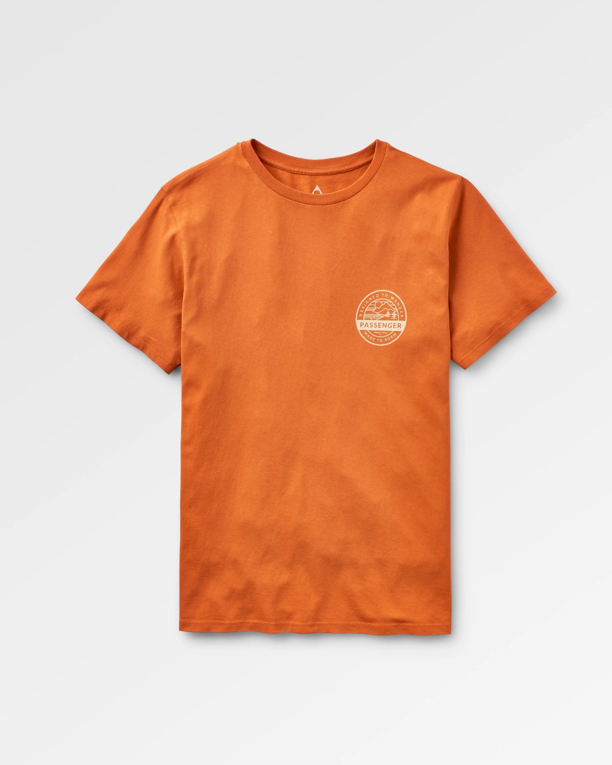 Odyssey Recycled Cotton T-Shirt - Burnt Orange - Flatlay