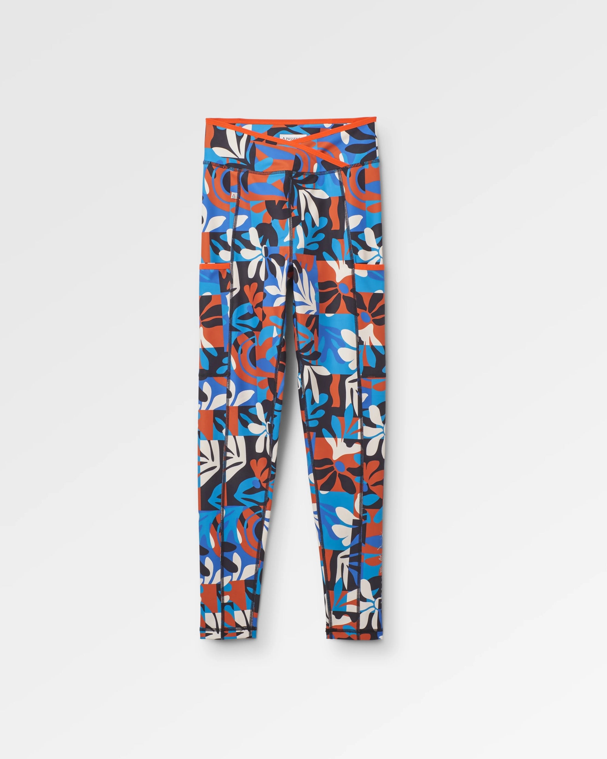 Mantra Recycled Active Legging - Mountain Foliage Blue - Flatlay