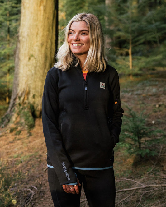 Wintergreen Recycled Polartec® Fleece Pullover - Black - Lifestyle