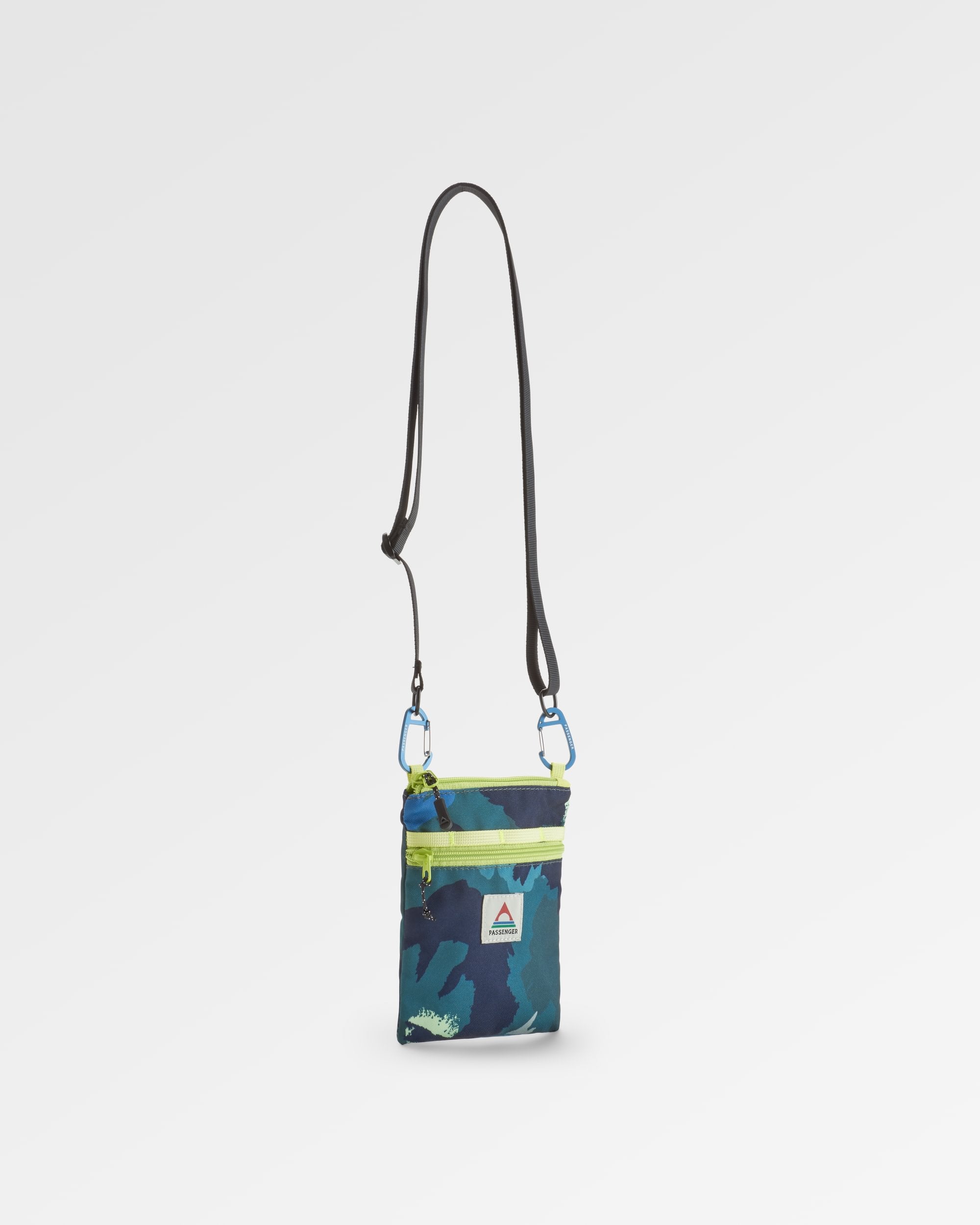 Journey Recycled Crossbody Bag - Alpine Camo Rain Forest - Flatlay
