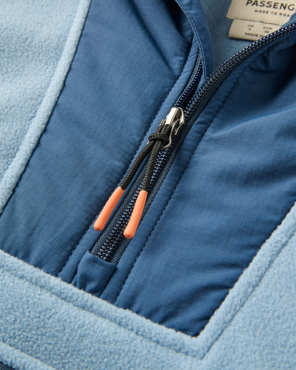 Alexander 2.0 Recycled Hooded Polar Fleece - Faded Denim - Flatlay