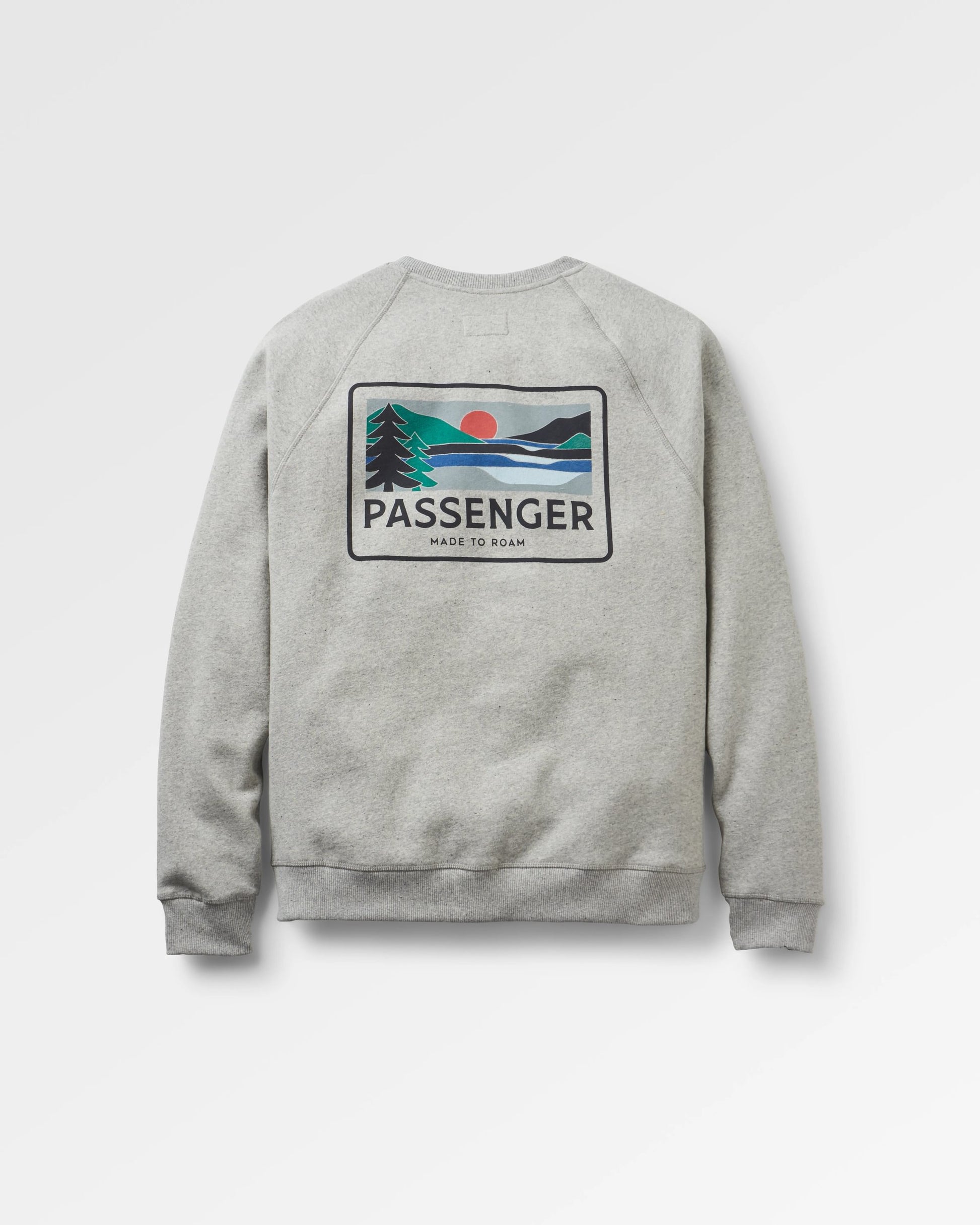 Roamer Men's Recycled Cotton Sweatshirt - Grey Marl - Flatlay