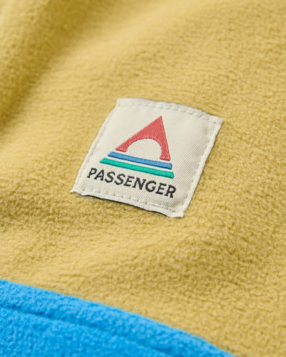 Set Off Recycled Polar 1/4 Zip Fleece 2.0 - Warm Beige/Marine Blue - Flatlay