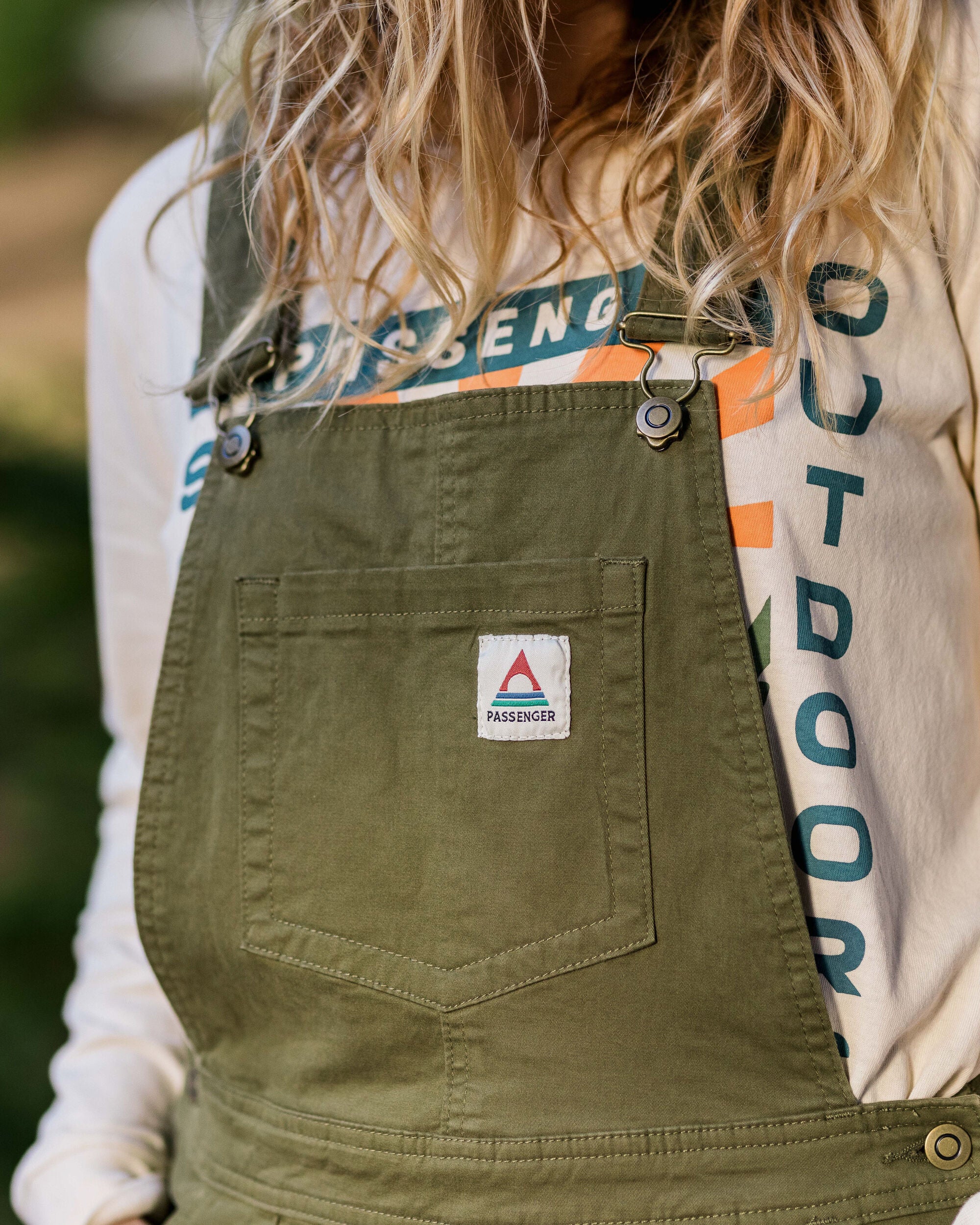 Roamist Organic Cotton Dungarees - Khaki - Lifestyle