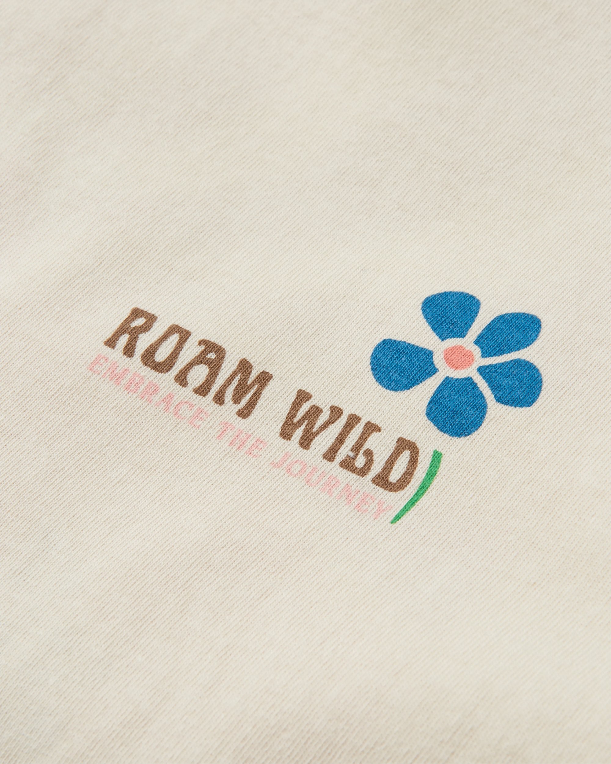 Roam Wild Recycled T-Shirt - Birch - Flatlay