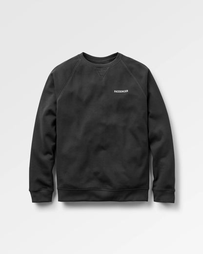 Roamer Men's Recycled Cotton Sweatshirt - Black - Flatlay