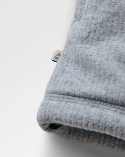 Forestscape Recycled Grid Fleece Hoodie - Grey Marl - Flatlay