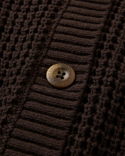 Serenity Knitted Cardigan - Espresso - Flatlay
