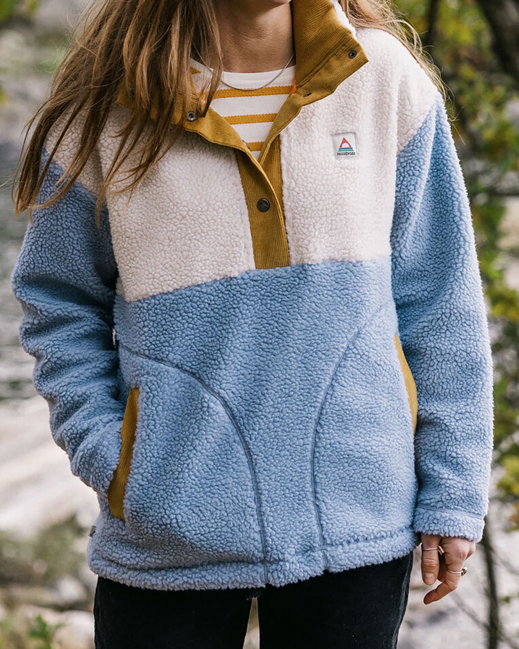 Create Recycled Deep-Pile Sherpa Fleece - Blue Fog - Lifestyle