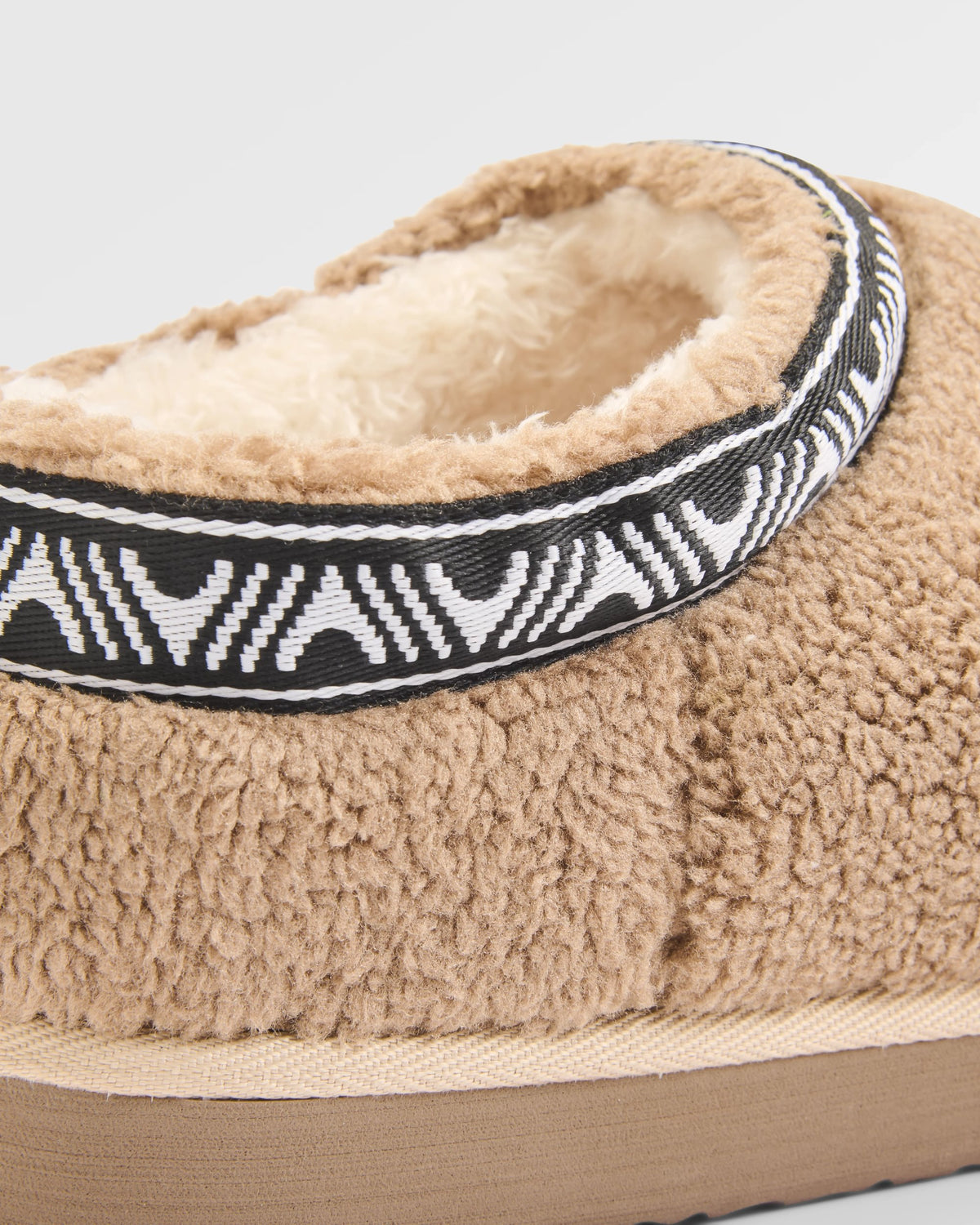 Ember Sherpa Fleece Slipper - Biscuit - Flatlay