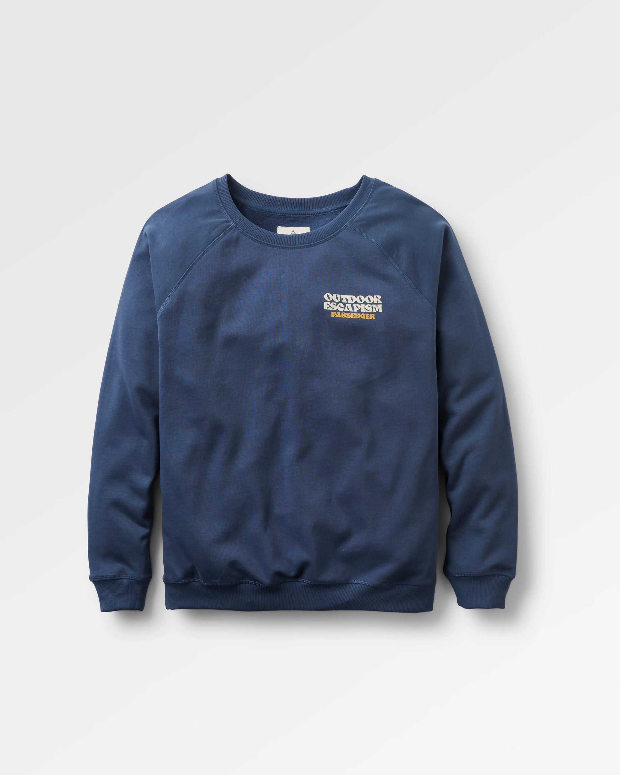 Patch Recycled Cotton Sweatshirt - Rich Navy - Flatlay