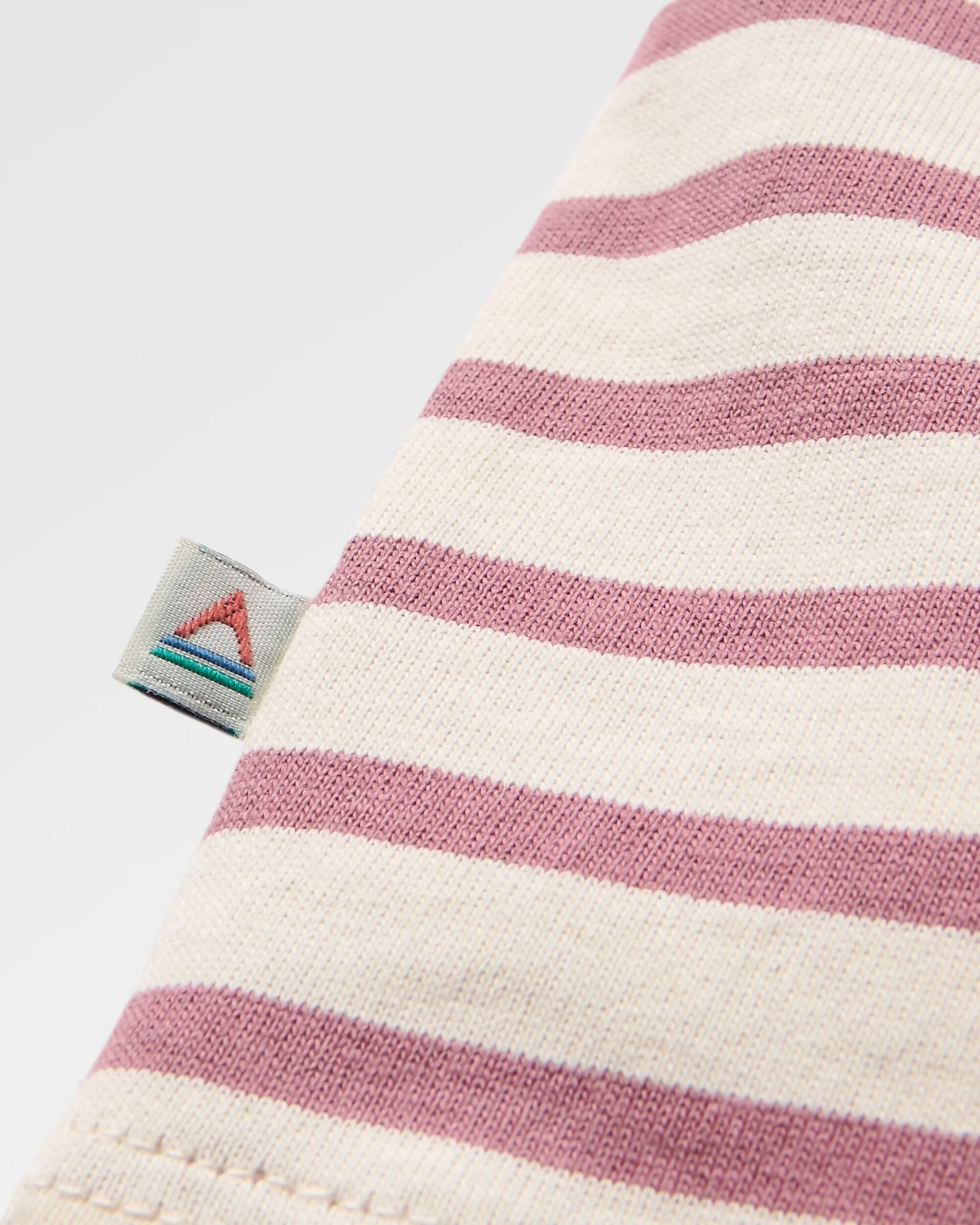 Zen Recycled Relaxed Fit T-Shirt - Mauve Dusk Stripe - Flatlay