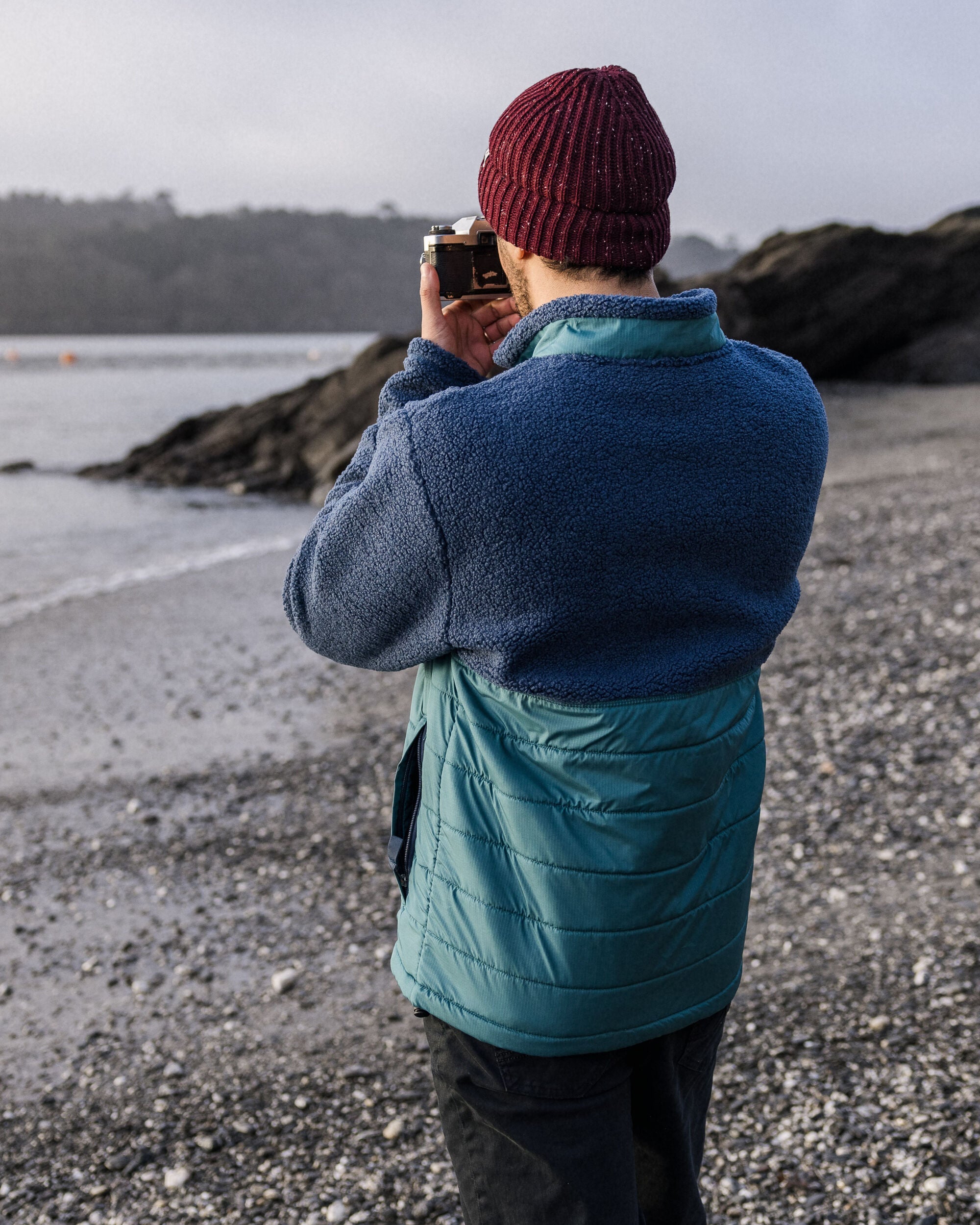 Born Explorer Recycled Polar-Lined Sherpa Fleece - Dark Denim - Lifestyle