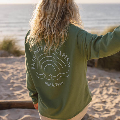 Rainbow Recycled Cotton Sweatshirt - Dark Ivy