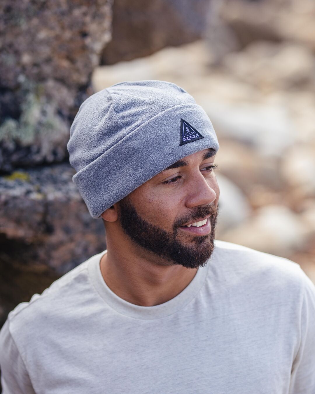 Male_Wanderer Recycled Polar Beanie - Grey Marl